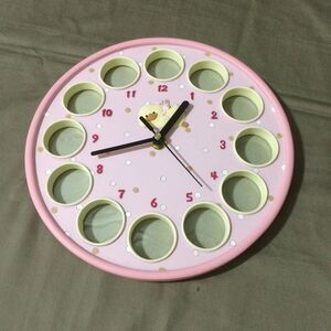 Russ Berrie Diddy Duck Baby First Year Photo Frame Clock Pink 9 Inch Working